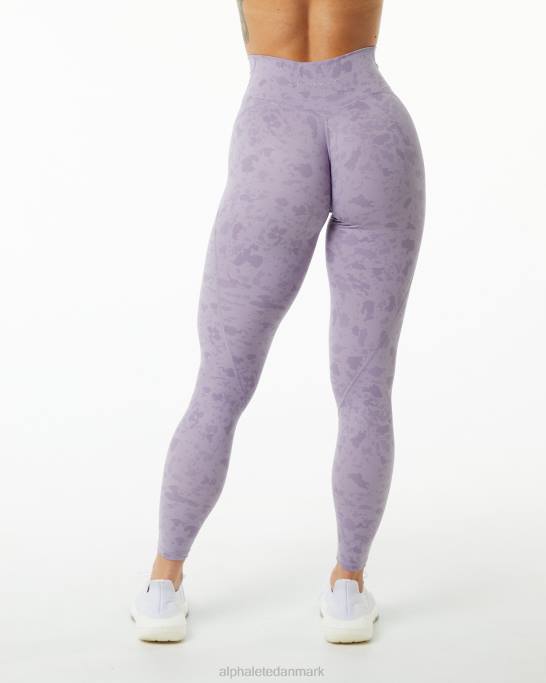 overflade power legging Kvinder Alphalete J8D2444 tøj småstensprint diset lilla lilla