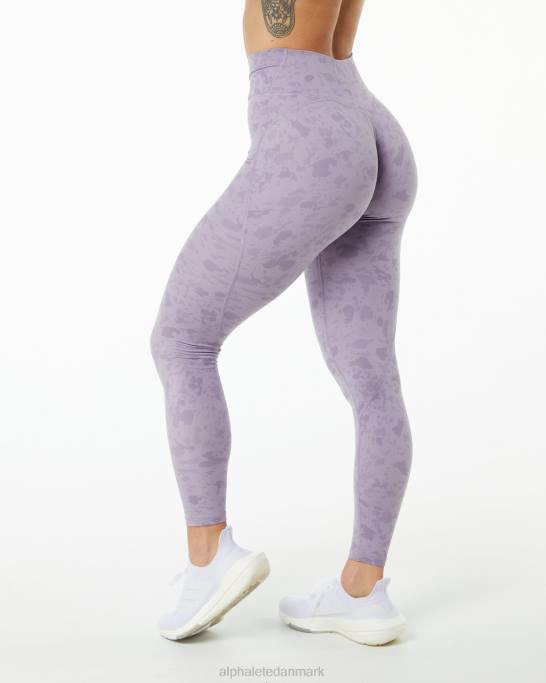overflade power legging Kvinder Alphalete J8D2444 tøj småstensprint diset lilla lilla