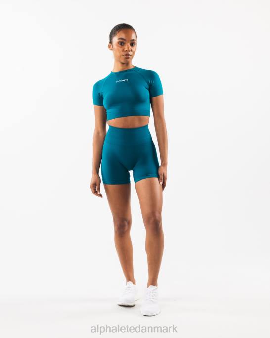 forstærke ss crop Kvinder Alphalete J8D2223 tøj galaktisk havblå