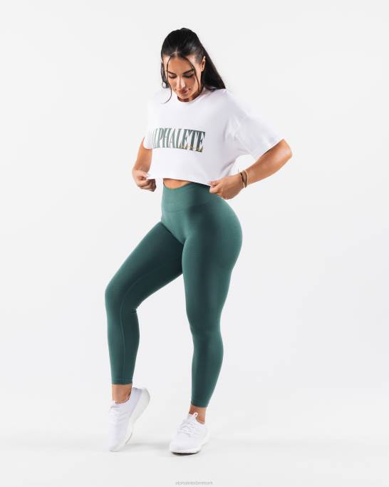 republik crop tee Kvinder Alphalete J8D2193 tøj hvid