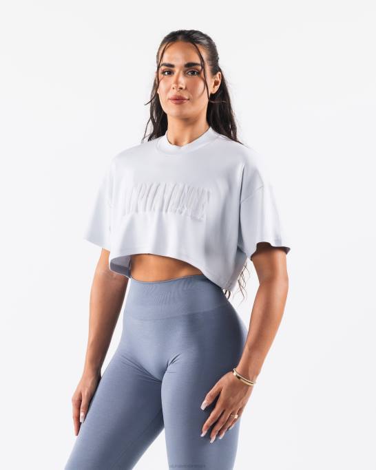 republik crop tee Kvinder Alphalete J8D2194 tøj halogen blå