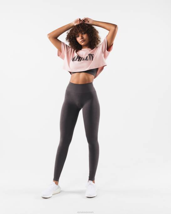 republik crop tee Kvinder Alphalete J8D2198 tøj flad rosa pink