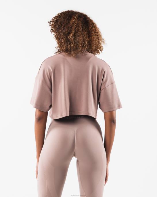 republik crop tee Kvinder Alphalete J8D2199 tøj gevir brun