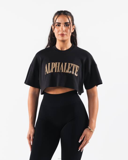 republik crop tee Kvinder Alphalete J8D2201 tøj sort