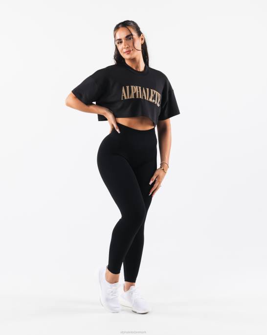 republik crop tee Kvinder Alphalete J8D2201 tøj sort