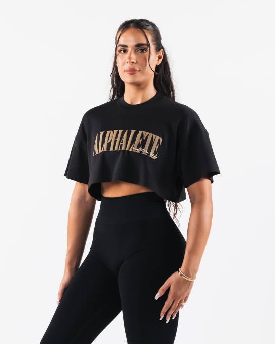 republik crop tee Kvinder Alphalete J8D2201 tøj sort