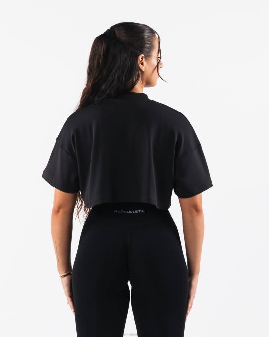 republik crop tee Kvinder Alphalete J8D2201 tøj sort