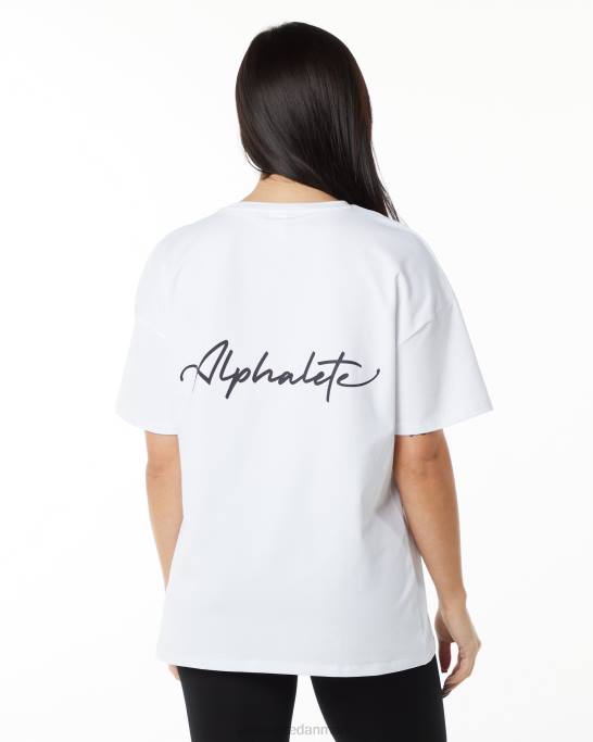 signatur oversized t-shirt Kvinder Alphalete J8D2233 tøj hvid sort
