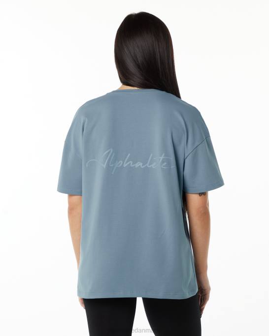 signatur oversized t-shirt Kvinder Alphalete J8D2235 tøj tåge blå
