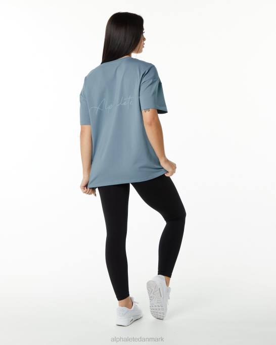 signatur oversized t-shirt Kvinder Alphalete J8D2235 tøj tåge blå