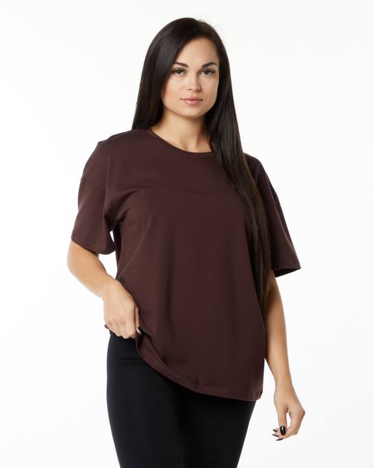 signatur oversized t-shirt Kvinder Alphalete J8D2237 tøj bordeaux rød