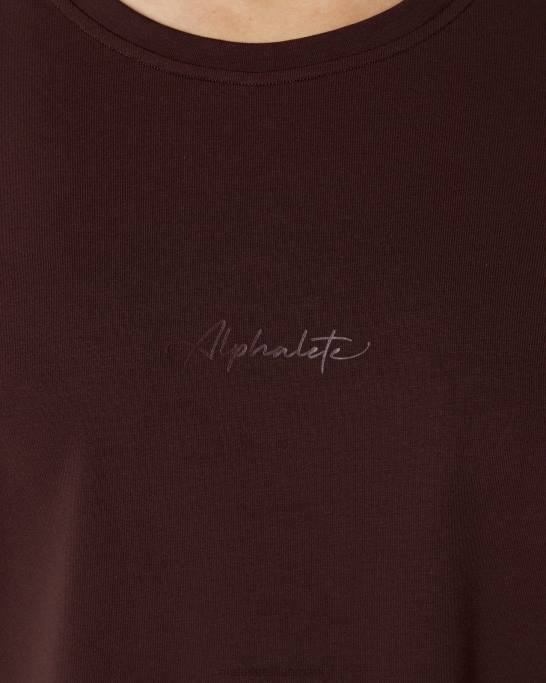 signatur oversized t-shirt Kvinder Alphalete J8D2237 tøj bordeaux rød