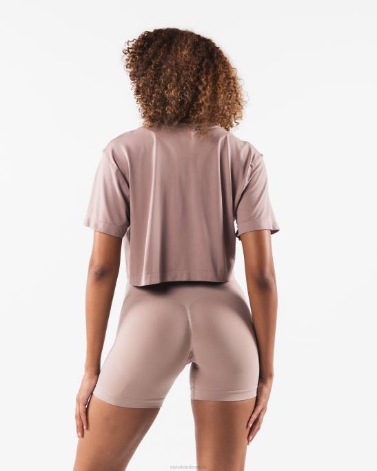 wolf head airtech ss crop Kvinder Alphalete J8D2206 tøj porcelæn brun