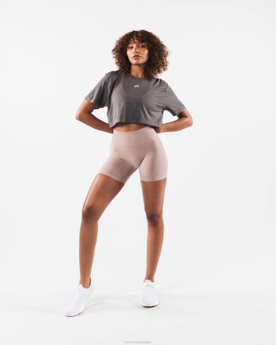 wolf head airtech ss crop Kvinder Alphalete J8D2208 tøj støvet betongrå