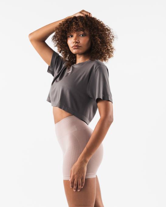 wolf head airtech ss crop Kvinder Alphalete J8D2208 tøj støvet betongrå