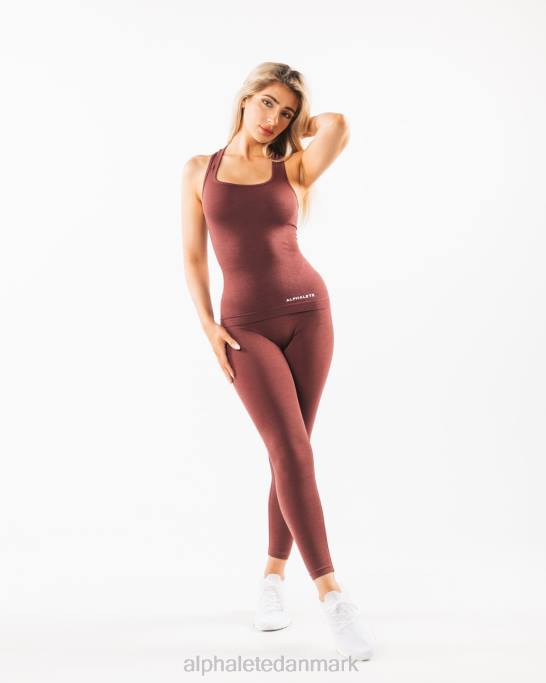 sømløs racerback tank Kvinder Alphalete J8D2162 tøj støvet rosenrød