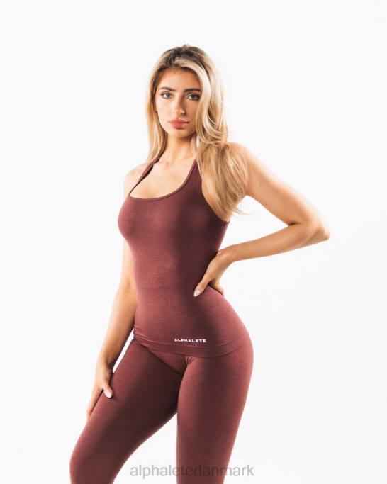 sømløs racerback tank Kvinder Alphalete J8D2162 tøj støvet rosenrød