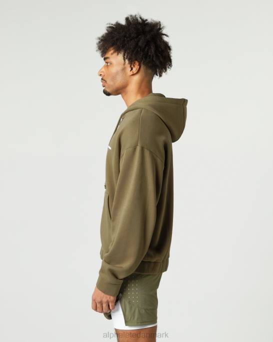 klassisk jakke med fuld lynlås Mænd Alphalete J8D2636 tøj pilegrøn