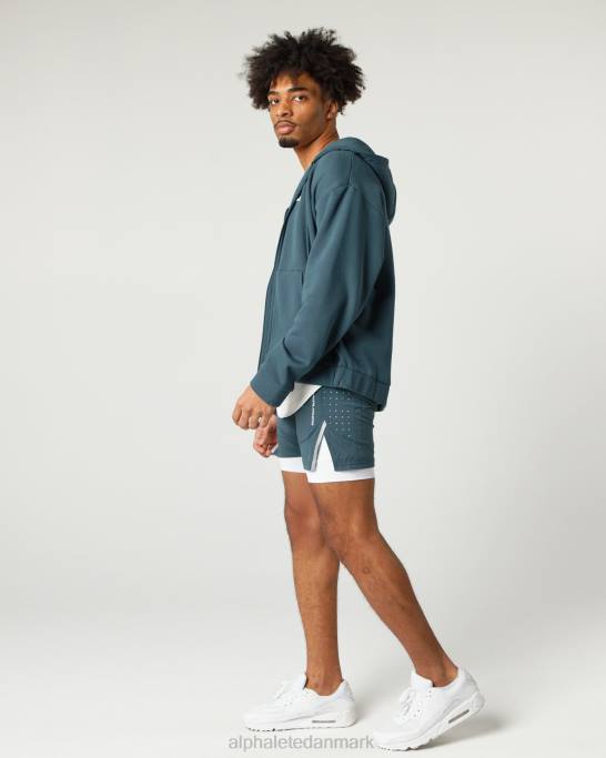 klassisk jakke med fuld lynlås Mænd Alphalete J8D2637 tøj havblåt