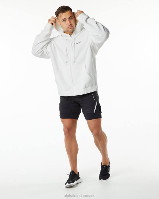 klassisk jakke med fuld lynlås Mænd Alphalete J8D2641 tøj hvid