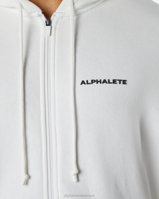 klassisk jakke med fuld lynlås Mænd Alphalete J8D2641 tøj hvid