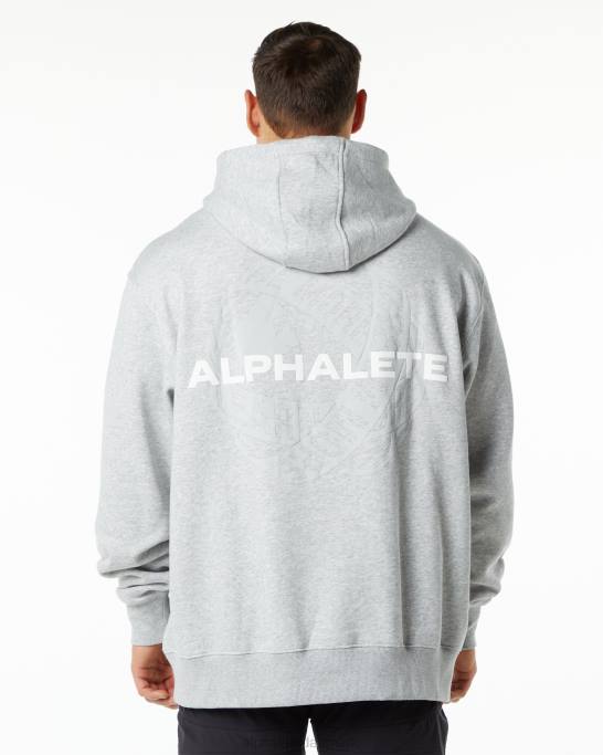 unity hættetrøje Mænd Alphalete J8D2646 tøj gråmeleret