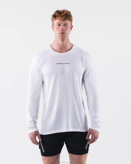 aa airtech ls t-shirt Mænd Alphalete J8D2509 tøj hvid