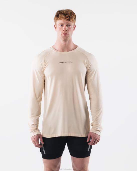 aa airtech ls t-shirt Mænd Alphalete J8D2511 tøj beige brun