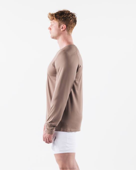 aa airtech ls t-shirt Mænd Alphalete J8D2517 tøj cremet beige brun