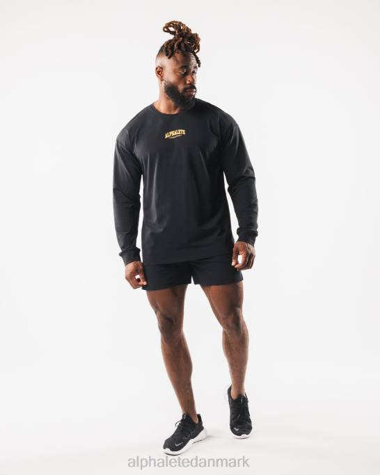 aa paisley print ls t-shirt Mænd Alphalete J8D2532 tøj sort