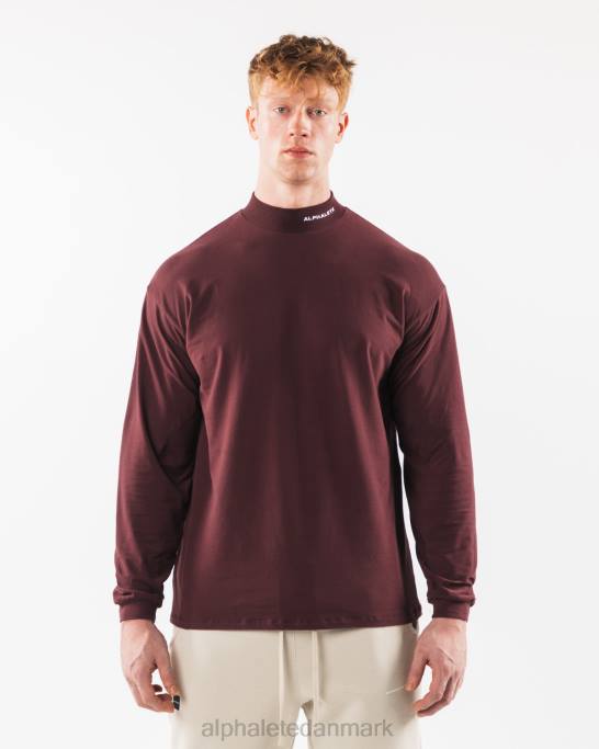børstet kerne mock neck ls Mænd Alphalete J8D2540 tøj sangria rød