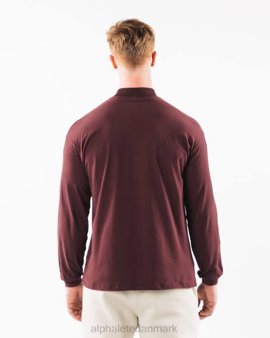 børstet kerne mock neck ls Mænd Alphalete J8D2540 tøj sangria rød