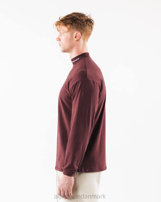 børstet kerne mock neck ls Mænd Alphalete J8D2540 tøj sangria rød
