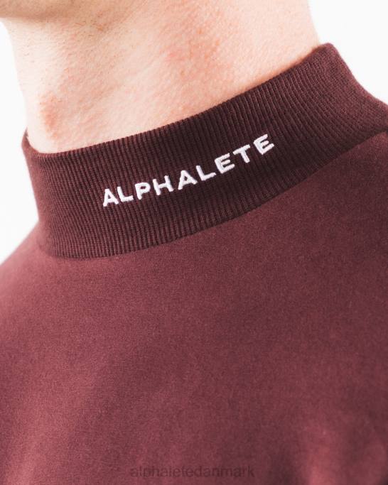 børstet kerne mock neck ls Mænd Alphalete J8D2540 tøj sangria rød
