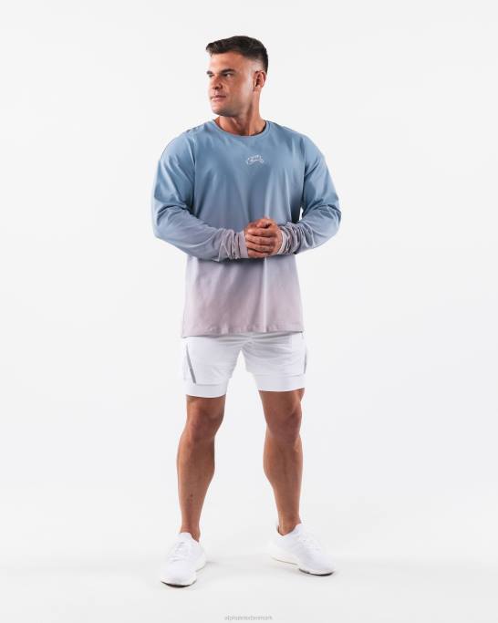 ulvehoved er t-shirt Mænd Alphalete J8D2496 tøj stille vandgradient blå