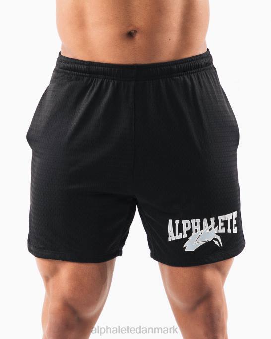 ulvehoved mesh kort 6" Mænd Alphalete J8D2651 tøj sort