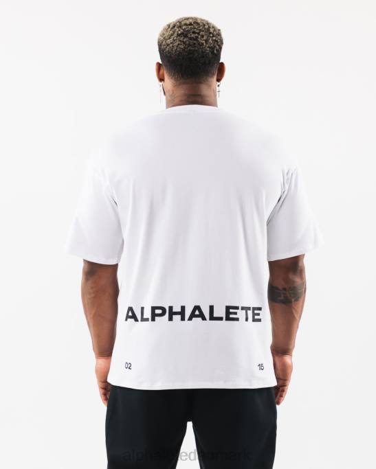 T-shirt med børstet crest Mænd Alphalete J8D2533 tøj hvid