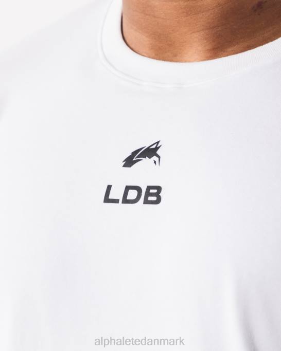 T-shirt med børstet crest Mænd Alphalete J8D2533 tøj hvid