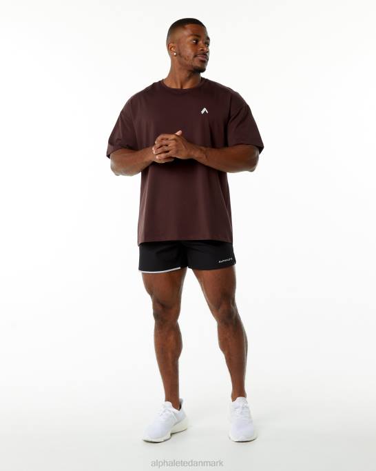 emblem t-shirt Mænd Alphalete J8D2551 tøj bordeaux rød