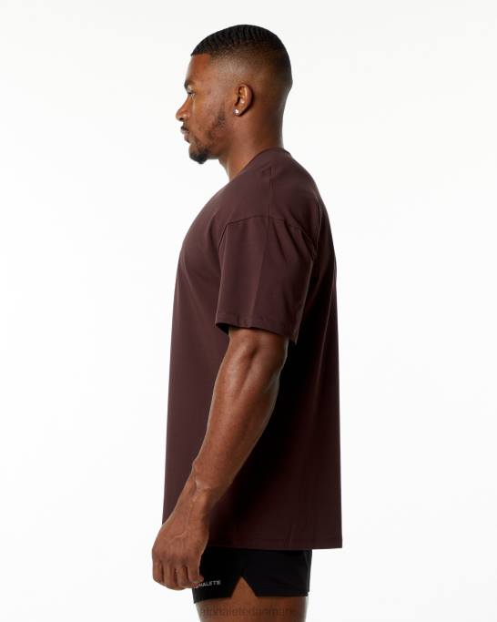 emblem t-shirt Mænd Alphalete J8D2551 tøj bordeaux rød