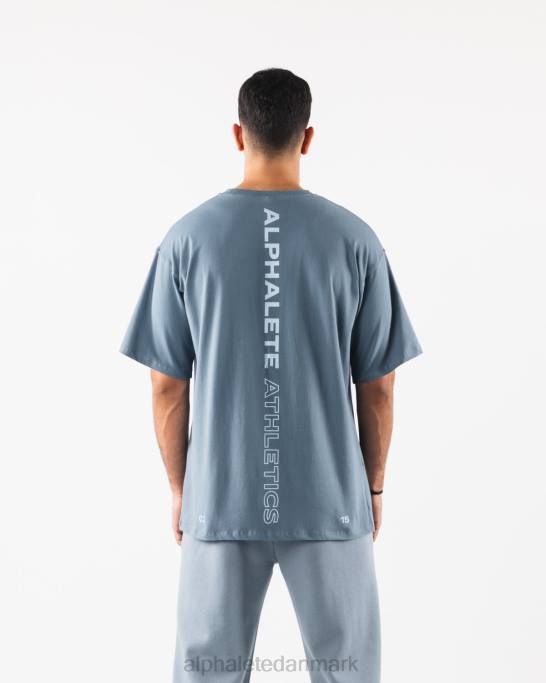 justeret t-shirt Mænd Alphalete J8D2497 tøj gletsjerblå