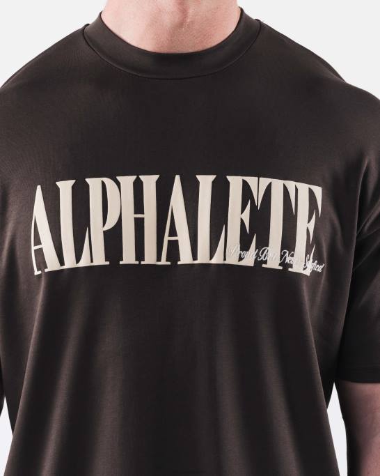 republik t-shirt Mænd Alphalete J8D2505 tøj tyrkisk kaffe brun