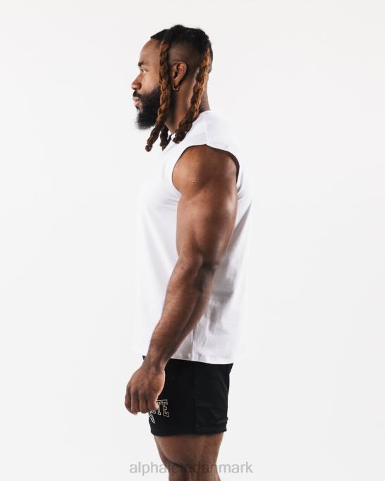 børstet ulv hoved muskel tank Mænd Alphalete J8D2583 tøj hvid