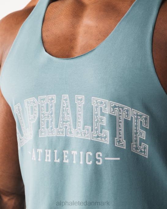 paisley print råskåret tank Mænd Alphalete J8D2580 tøj turkis blå