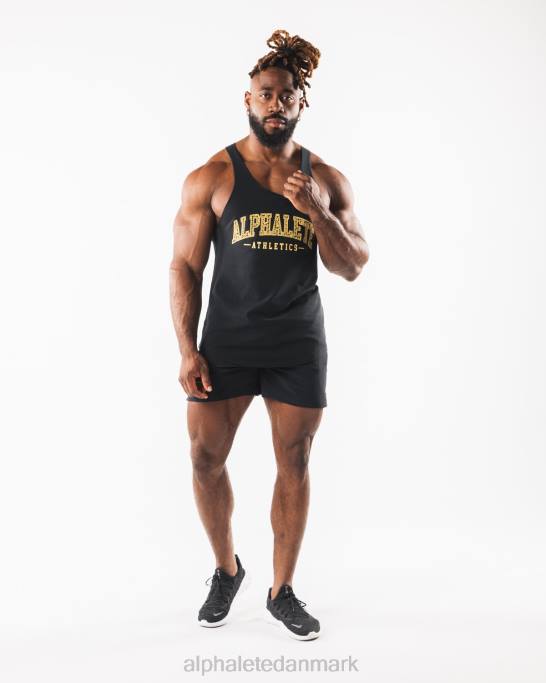 paisley print råskåret tank Mænd Alphalete J8D2582 tøj sort