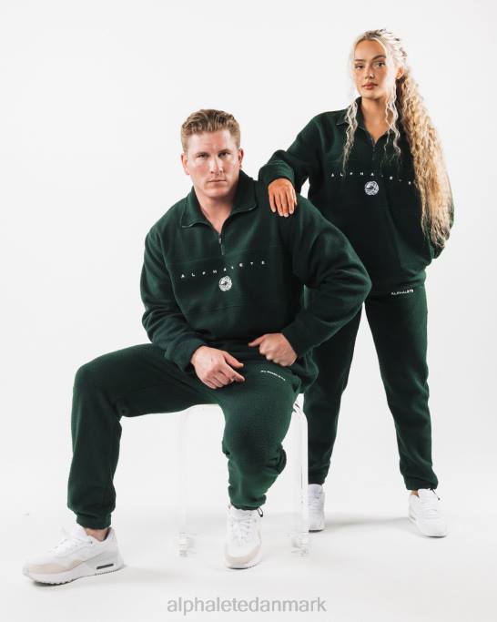 king kvart lynlås unisex Alphalete J8D2485 tøj stedsegrøn grøn