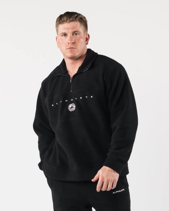 king kvart lynlås unisex Alphalete J8D2487 tøj sort
