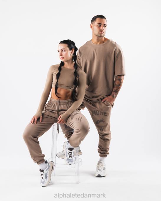 Earth dye grafisk jogger unisex Alphalete J8D2457 tøj mudstone brun