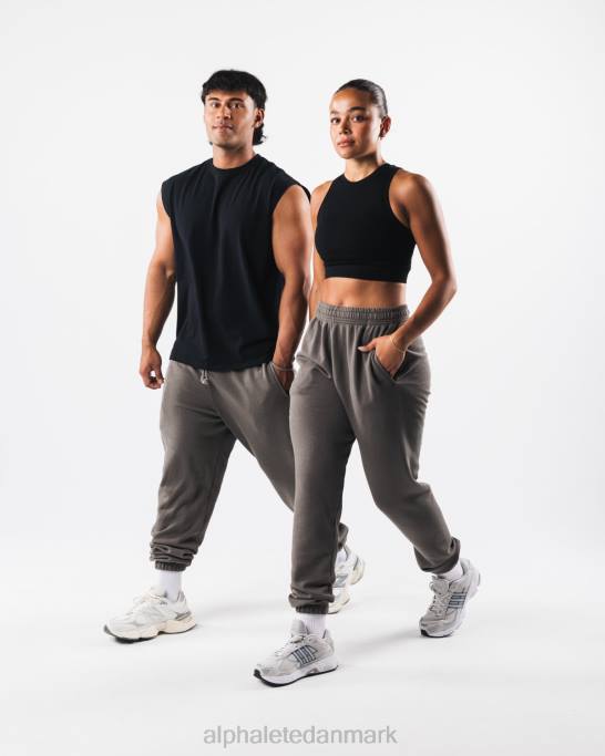 jordfarve naturlig jogger unisex Alphalete J8D2462 tøj jerngrå