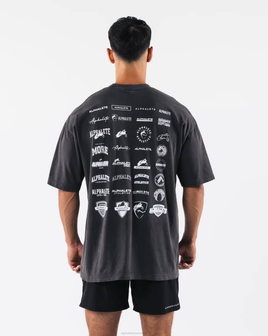 arv t-shirt unisex Alphalete J8D2182 tøj vintage sort